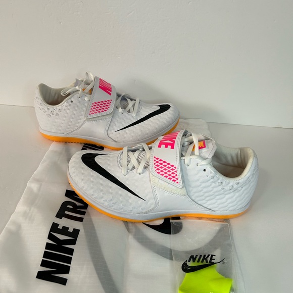 Nike High Jump Elite Jumping Spikes White/Pink Size Men\'s 8=Wmn\'s 9.5 806561-102